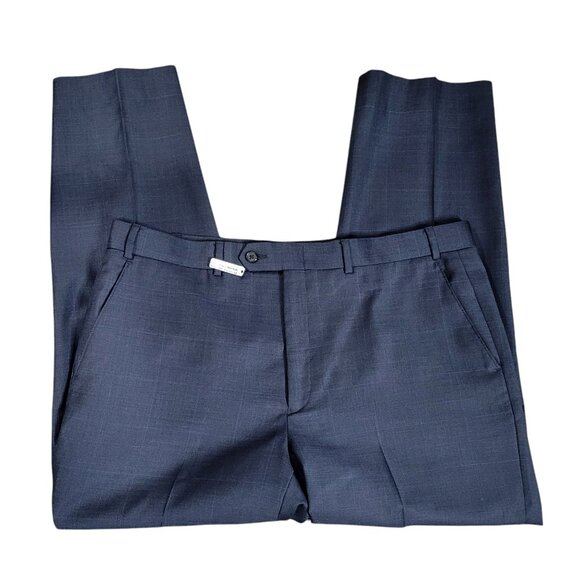 Lauren Ralph Laure Men Dress Pants Size 38Wx29L Blue Plaid Wool - Picture 1 of 8